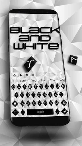 Trendy Black And White Keyboard Theme screenshot 1