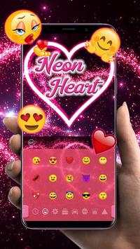 Neon Heart Keyboard Theme screenshot 5