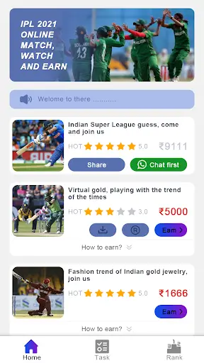 T20 Cricket-Fantasy Cricket Online Betting Games screenshot 1