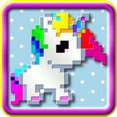 unicorn - color by number pixel art game free logo