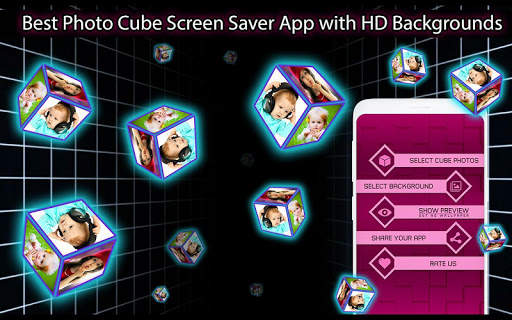 Photo Frame Live Wallpaper 3D Cube Screensaver app screenshot 13