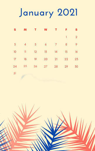 New Year Calendar Wallpaper 2021 screenshot 1