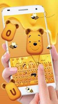 Cute Honey Bear Keyboard Theme screenshot 2