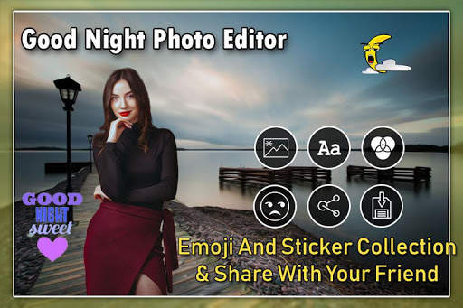 Good Night Photo Frame : Cut Paste Editor screenshot 6