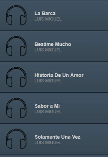 Luis Miguel songs screenshot 2