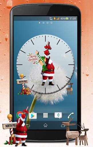 Christmas Santa clock widget screenshot 3