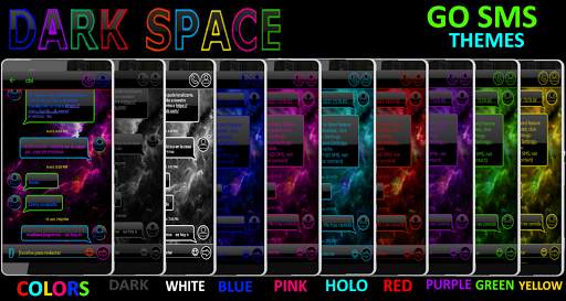 THEME GO SMS DARK SPACE YELLOW screenshot 2