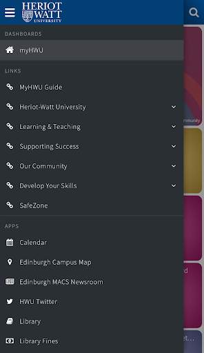 myHWU screenshot 2