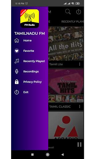 Tamil FM Radio Online Tamil Songs HD- Tamilnadu FM 2 تصوير الشاشة