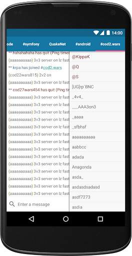 AndroIRC screenshot 6