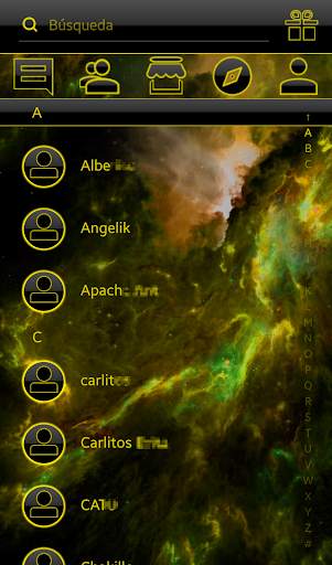 THEME GO SMS DARK SPACE YELLOW screenshot 4