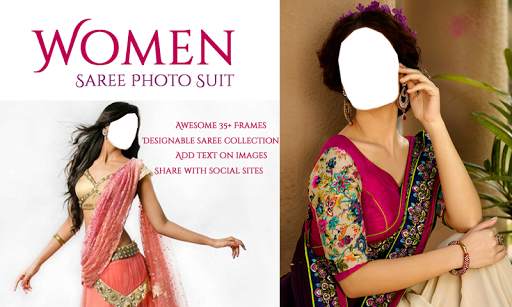 Hot Women Saree Photo Suit screenshot 1