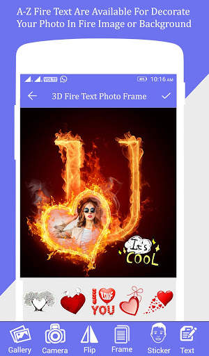 Fire Text Photo Frame screenshot 4