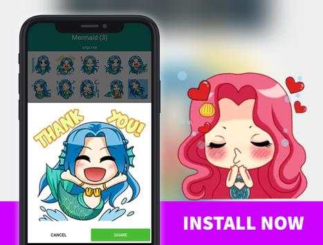 Princess Mermaid Stickers for WhatsApp screenshot 5