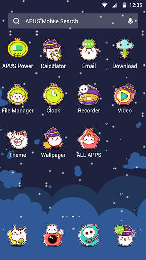 Cute baby xixi -APUS Launcher theme screenshot 2