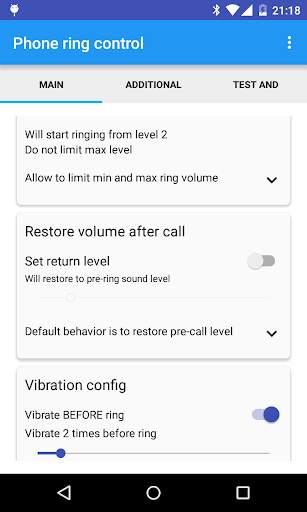 Phone ring control screenshot 2