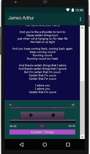 James Arthur Lyrics Music screenshot 4