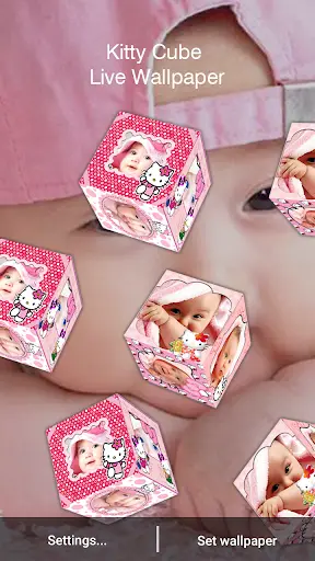 3D Kitty Cube Live Wallpaper -Kitty Live Wallpaper screenshot 2