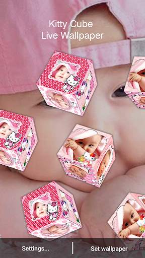 3D Kitty Cube Live Wallpaper -Kitty Live Wallpaper 2 تصوير الشاشة