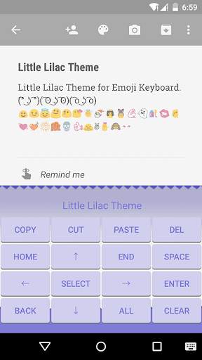 Little Lilac Emoji Keyboard स्क्रीनशॉट 3