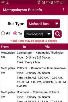Mettupalayam Bus Info screenshot 2