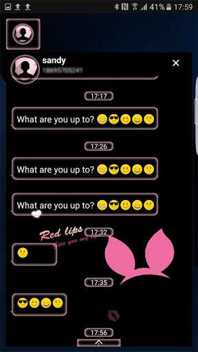 Red lips Skin (Next SMS) 2 تصوير الشاشة