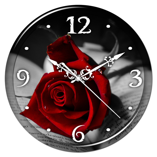 Red Rose Clock Live Wallpaper icon