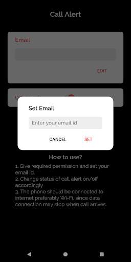 Incoming call & Missed call alert on mail (e-mail) screenshot 1