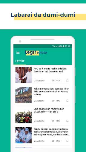 Labaran Najeriya HAUSA: Legit.ng NAIJ Nigeria News screenshot 1