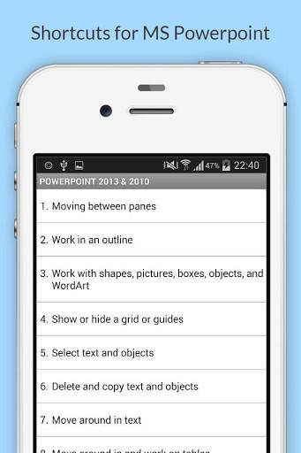 Free MS Office 2013 Shortcuts screenshot 6