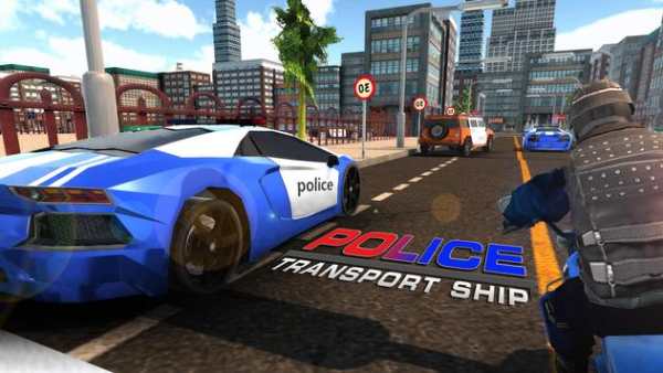 Polizei Schiff Transporter Spiel - Auto Spiel screenshot 1