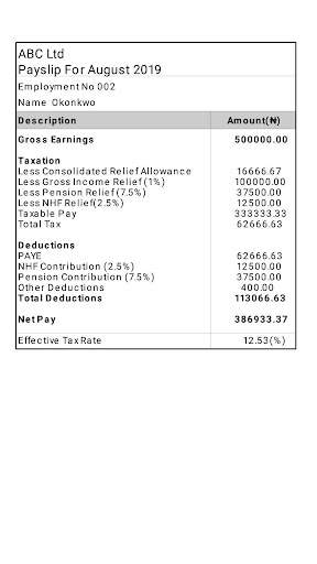 Nigeria Payslip Calculator screenshot 4