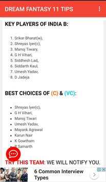 Fantasy Cricket - Dream 11 Tips screenshot 6
