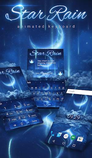 Star Rain Animated Keyboard   Live Wallpaper screenshot 1