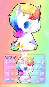 Colorful Glitter Galaxy Unicorn Keyboard Theme screenshot 1