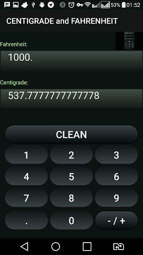 Centigrade and Fahrenheit Convertor ( °C & °F ) screenshot 8