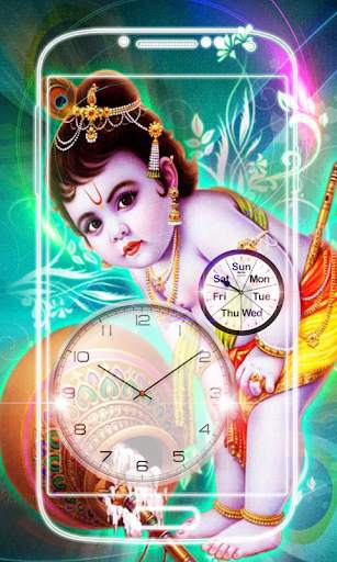 Krishna Clock Live Wallpaper screenshot 3