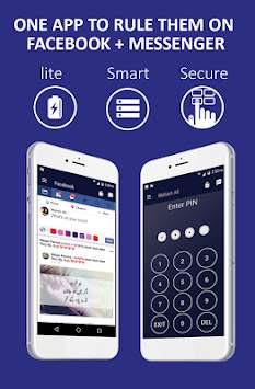 Lite App For Facebook - Security Lock screenshot 1