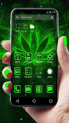 Neon Green Weed APUS Launcher Theme screenshot 1