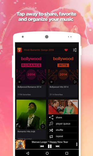 Hindi Romantic Songs 2014 App screenshot 3