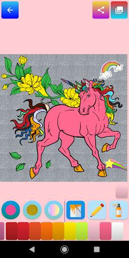 Unicorn Coloring Pages Game for kids glitter screenshot 2