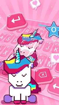 Cute Square Unicorn Keyboard Theme screenshot 1