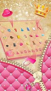 Mincing Pink Zipper Salmon Keyboard Theme 3 تصوير الشاشة