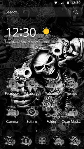 Hell Skull and Gun Theme 3 تصوير الشاشة