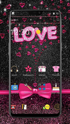 Black Pink Heart Love Romantic Theme screenshot 3
