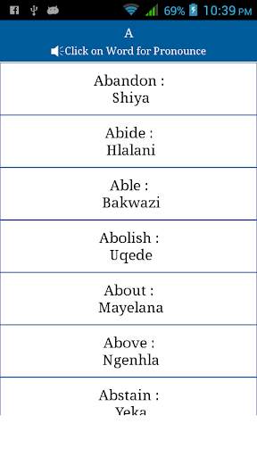 Common Words English to Zulu скриншот 2