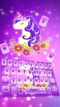 Purple Galaxy Unicorn Keyboard Theme screenshot 3