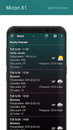 Micon X1 weather icon pack screenshot 4