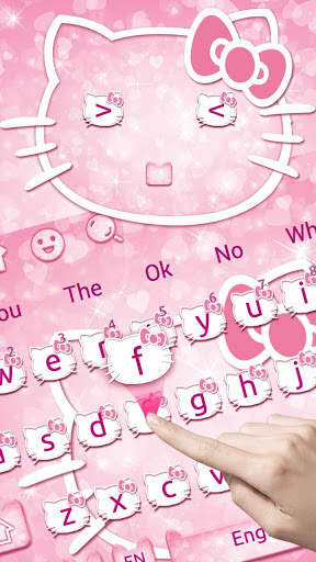 😍Pink Kawaii Kitty Keyboard Theme screenshot 3