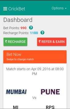 CrickBet - for Cricket Lovers screenshot 1